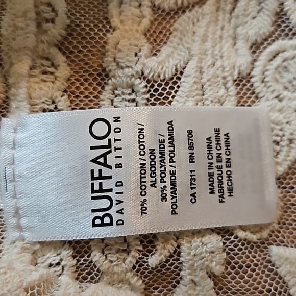 Buffalo David Bitton See Through Crochet Lace Mesh Top - Picture 6 of 12